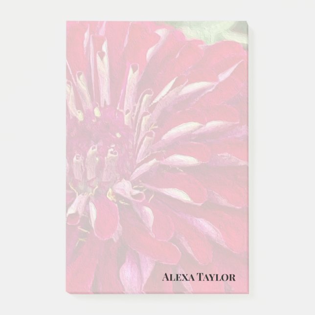 Modern Red Zinnias Post-it Klebezettel (Vorderseite)