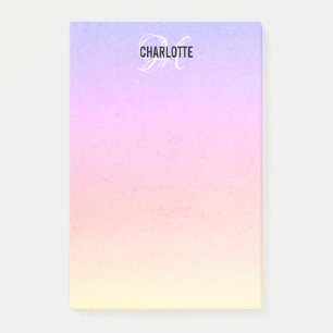 Modern Regenbogenmonogramm  Post-it Klebezettel