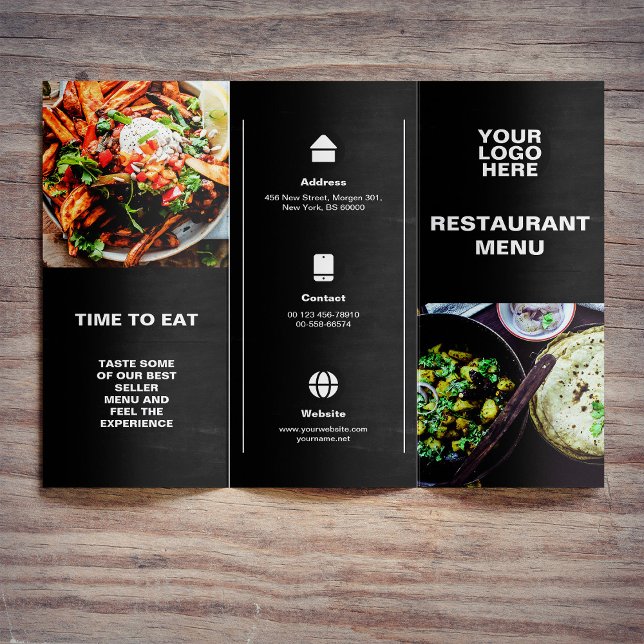 Modern Restaurant Food Trifold Broschüre Preislist (Von Creator hochgeladen)