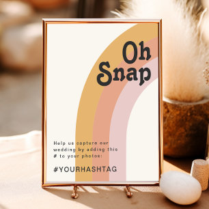 Modern Retro 70er Regenbogen Oh Snap Hashtag Sch Poster