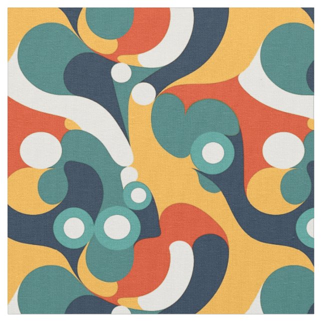Modern Retro Abstrakt  Stoff (Nahaufnahme)