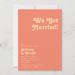 Modern Retro   Ankündigung der heimlichen Hochzeit