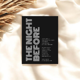 Modern Retro Bold Rehearsal Dinner Black Einladungspostkarte