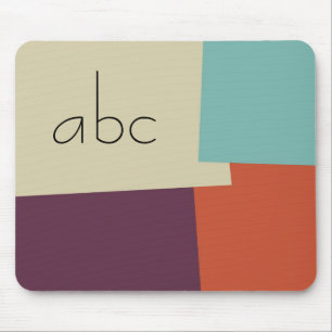 Modern Retro Color Geometric Muster Monogram #7 Mousepad