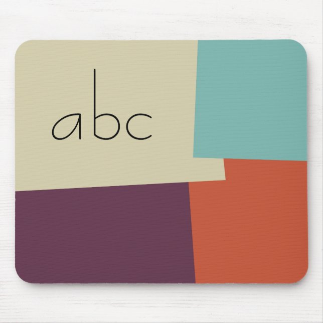Modern Retro Color Geometric Muster Monogram #7 Mousepad (Vorne)