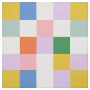 Modern Retro Colorful Checkered Pattern Stoff