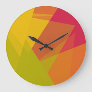 Modern Retro Colors Geometric #19 Große Wanduhr
