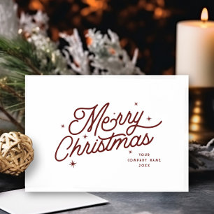 Modern Retro Frohe Weihnachtsgeschichte Rot Feiertagskarte
