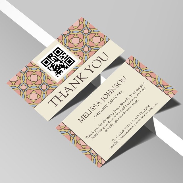Modern Retro Geometric Skincare Thank You Card Begleitkarte (Von Creator hochgeladen)