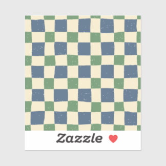 Modern Retro Gingham Blue Pink Scrapbook Muster Aufkleber