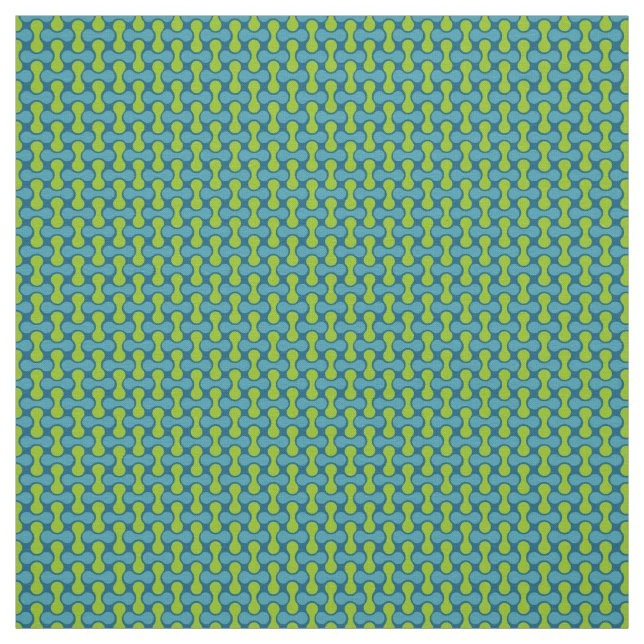 Modern Retro Link Pattern in Blue and Green Stoff (Muster)