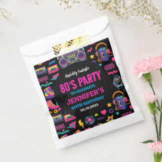 Modern Retro Neon 80’s Birthday Party for Adults Geschenktütchen