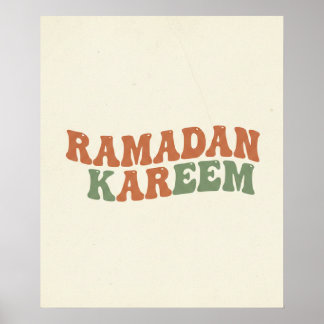 Modern Retro Ramadan Kareem Wall Art Boho Islamic Poster