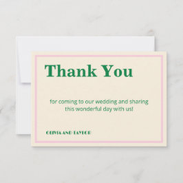 Modern Retro Striped Wedding Information Dankeskarte