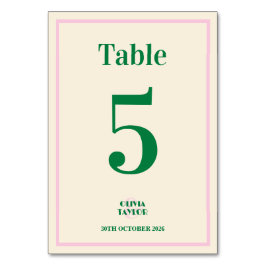 Modern Retro Striped Wedding Information Tischnummer