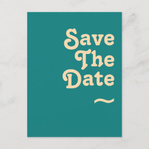 Modern Retro Türkis Save The Date Einladungspostkarte