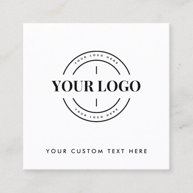 Modern Retro Typografy Business Logo 2 QR Code Quadratische Visitenkarte (Vorderseite)