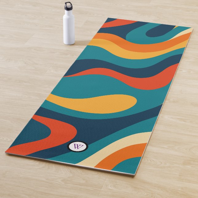 Modern Retro Wavy Abstract Pattern  Yogamatte (Beispiel)