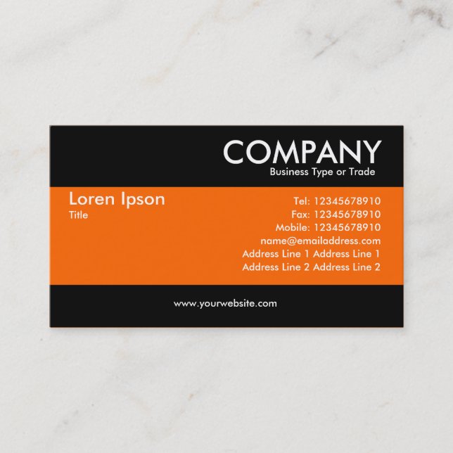 Modern - Rich Orange Visitenkarte (Vorderseite)