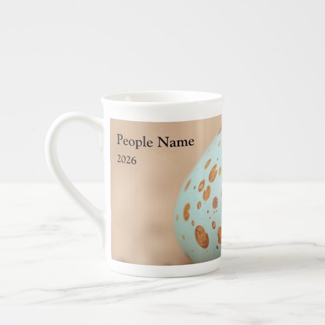Modern Robin's Egg Speckle Personalized Prozellantasse (Links)
