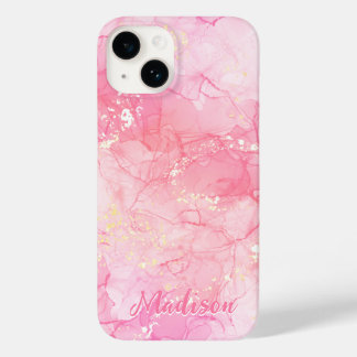 Modern rosa Abstrakt Personalisiert Case-Mate iPhone 14 Hülle