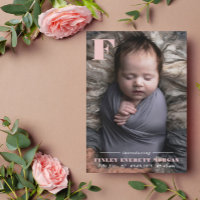 Modern rosa Anfänglich Einführung des neuen Baby-F