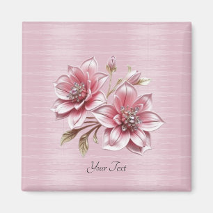 Modern rosa Blume Magnet