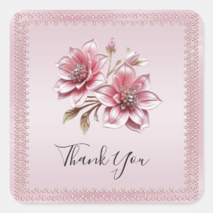 Modern rosa Blume Sticker