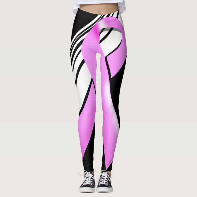 Modern rosa Brustkrebs Leggings (Vorderseite)