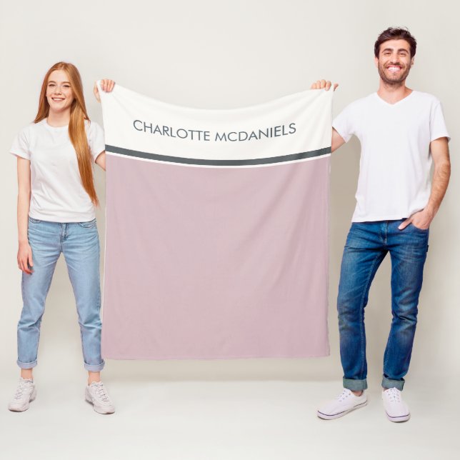 Modern rosa Einfache Personalisierte Bezeichnung Fleecedecke (Beispiel)