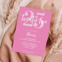 Modern rosa Elegant 25. Geburtstag