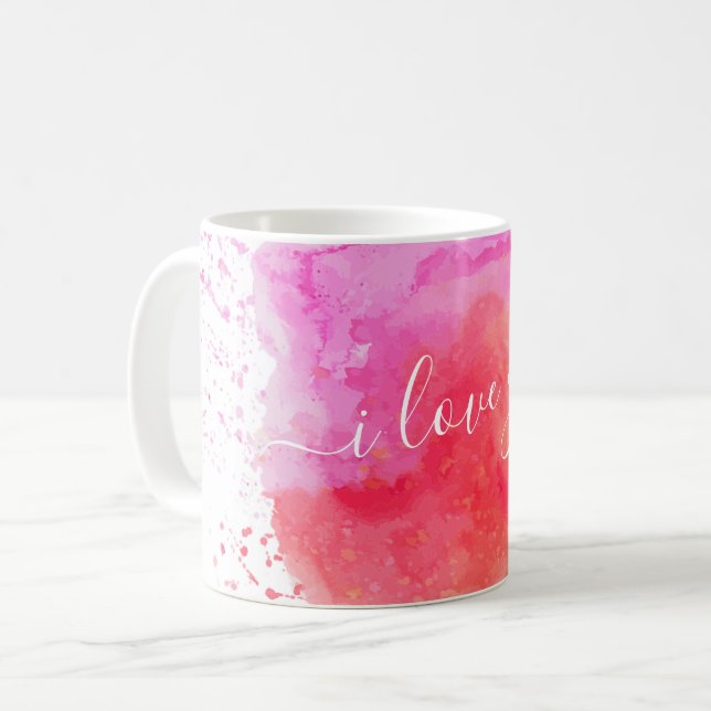 Modern rosa Farbe Kaffeetasse (Vorderseite Links)