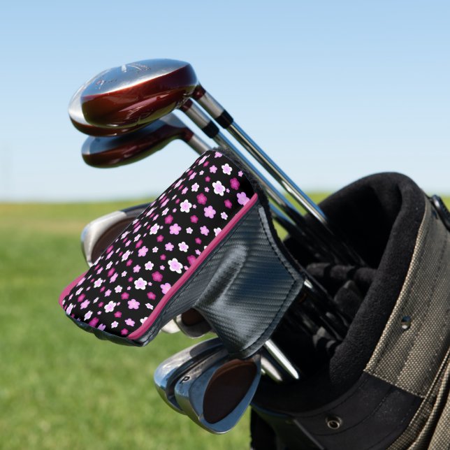 Modern rosa Farbverlaufsmuster Blume Name Golf Headcover (In Situ)