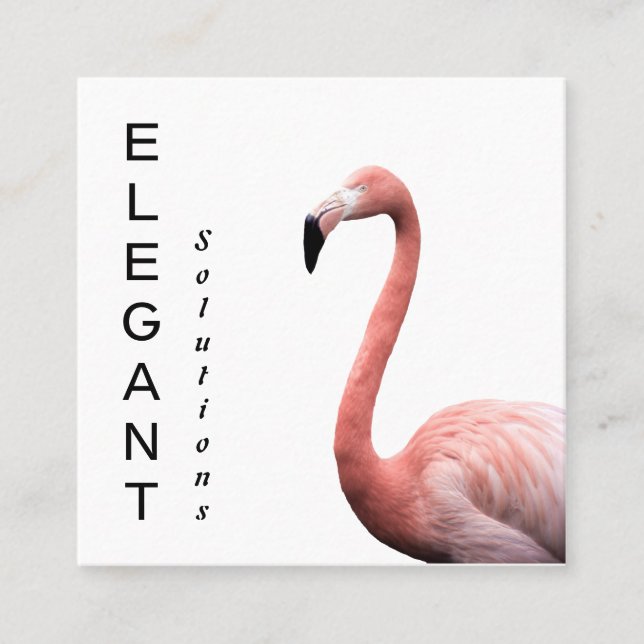 Modern rosa Flamingo Minimalistisch Quadratische Visitenkarte (Vorderseite)