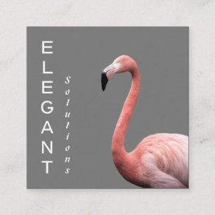 Modern rosa Flamingo Minimalistisch Square Busines Quadratische Visitenkarte