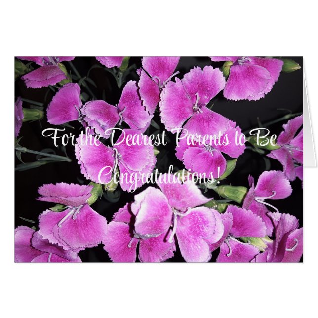 Modern, rosa & floral, Eltern zur Karte (Vorderseite (Horizontal))