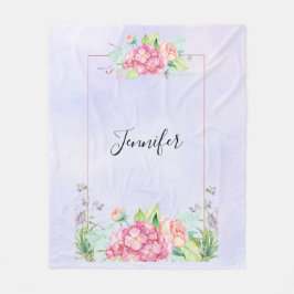 Modern rosa, florale Rahmenfarben Fleecedecke