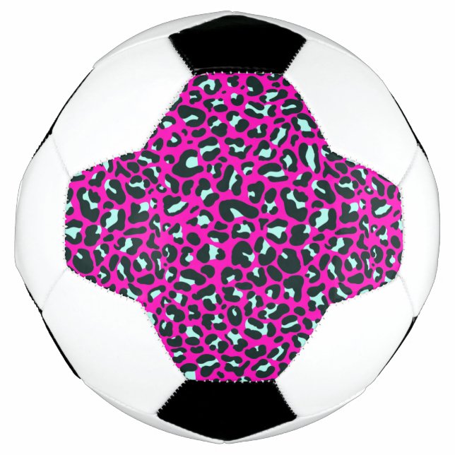 Modern rosa Geparden Leopard Tierdruck Fußball (Vorderseite)