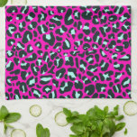 Modern rosa Geparden Leopard Tierdruck Geschirrtuch<br><div class="desc">Immer trendy heiß rosa Vollfarbe. Wilde Safari- und Dschungeltierdrucke. Moderne schicke kleine Geparde,  Leopardenleder in weiß und pastellfarbener Minze und Rosa. Kleiner Geparden Leopardendruck.</div>