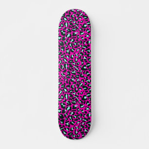 Modern rosa Geparden Leopard Tierdruck Skateboard