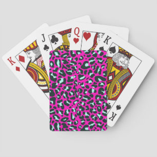 Modern rosa Geparden Leopard Tierdruck Spielkarten