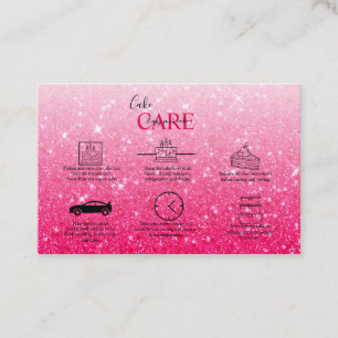 Modern rosa Glitzer Cake Care Business Card Visitenkarte
