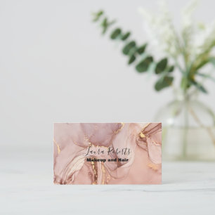 Modern rosa Gold Watercolor Business Card Visitenkarte