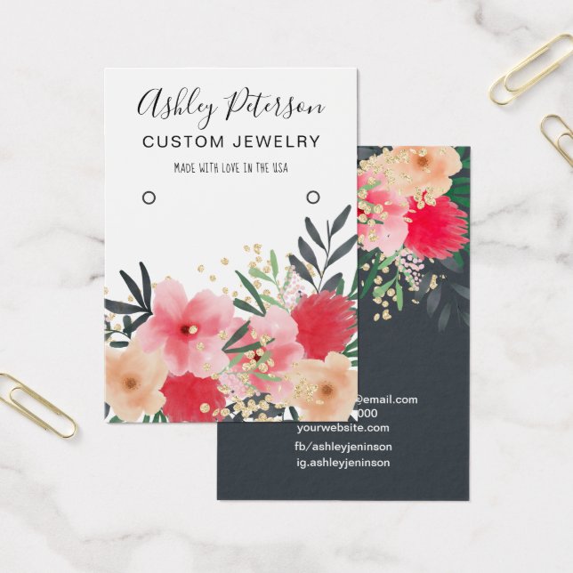 Modern rosa, grüngrüne Ohrring (Büro)