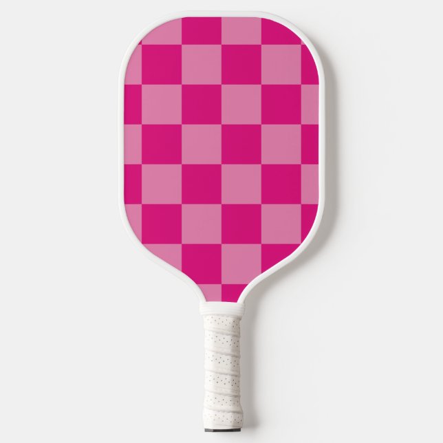 Modern rosa kariert pickleball schläger (Vorderseite)