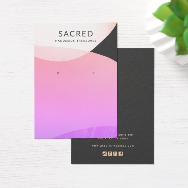 Modern rosa, Lila Abstraktes Ohrendisplay (Schreibtisch)