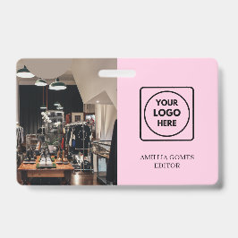 Modern rosa Logo | Design der Unternehmenstidentit Ausweis