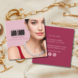 Modern rosa Modekleidung Business Logo Quadratische Visitenkarte