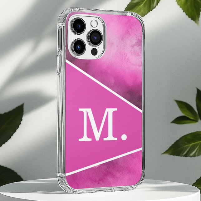Modern rosa Monogramm Case-Mate iPhone Hülle (Von Creator hochgeladen)