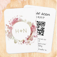 Modern rosa Monogramm-UAWG mit QR-Code